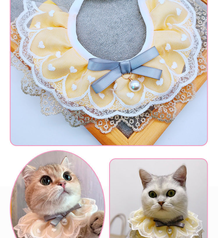 HKM-677715 Princess Style Cat Bib Cotton Polyester Saliva Towel for All Seasons