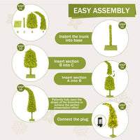 HKM-677843 5FT Hinged Artificial Fir Christmas Tree with 400 Branch Tips and 100 Warm White LED Lights