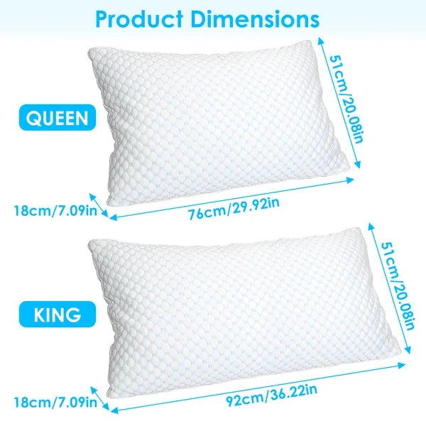HKM-677843 Adjustable Shredded Memory Foam Pillow with Cooling and Bamboo Fiber Cover