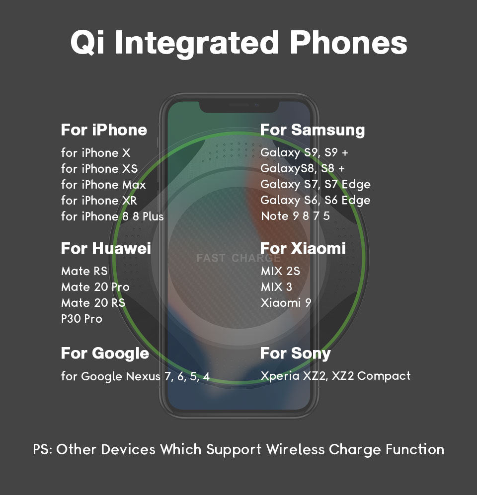 HKM-677907 Fast Wireless Charger with QI Compatibility in Black and White