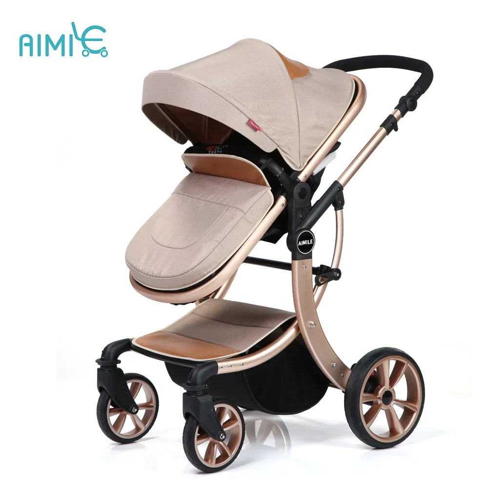 KTX-677907 Luxury 3-in-1 Baby Pushchair with High Landscape Design for Comfortable Strolling
