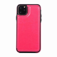 HKM-677971 Holster Card Holder with Mad Horse Pattern Back Shell for Wireless Charging and Secure Storage