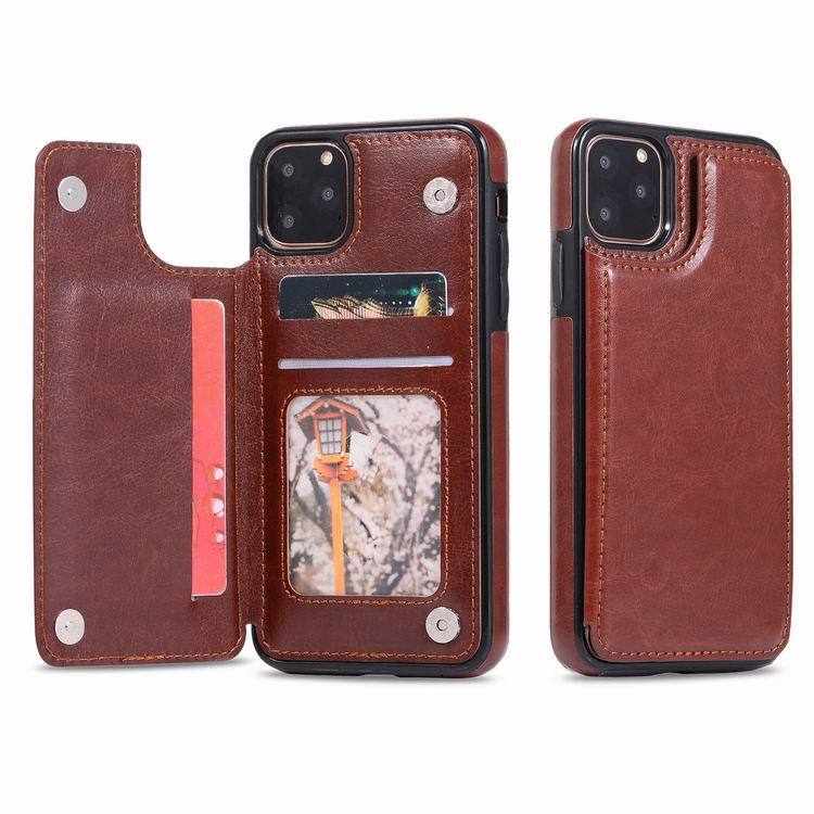 HKM-677971 Holster Card Holder with Mad Horse Pattern Back Shell for Wireless Charging and Secure Storage