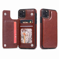 HKM-677971 Holster Card Holder with Mad Horse Pattern Back Shell for Wireless Charging and Secure Storage