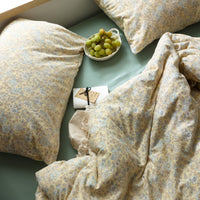 HKM-678035 Cotton Floral Quilt Cover Set with Knitted Fabric, Pillowcase & Sheet for Comfortable Sleep