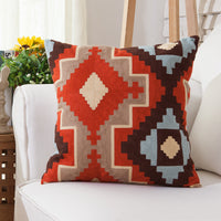 HKM-678099 Embroidered 100% Cotton Sofa Pillow Cover with Cashmere Thread - 45x45CM