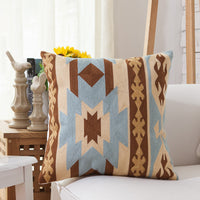 HKM-678099 Embroidered 100% Cotton Sofa Pillow Cover with Cashmere Thread - 45x45CM