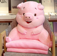 HKM-678163 Dual-Use Plush Lumbar Pillow and Hand Warmer for Car and Office, Cute Cartoon Designs