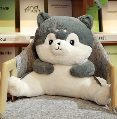 HKM-678163 Dual-Use Plush Lumbar Pillow and Hand Warmer for Car and Office, Cute Cartoon Designs