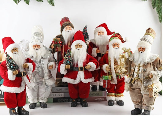 HKM-678163 Fabric Santa Claus Decorative Figure - 50cm Height, Plastic and Fabric Home Decoration