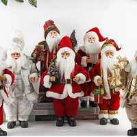 HKM-678163 Fabric Santa Claus Decorative Figure - 50cm Height, Plastic and Fabric Home Decoration