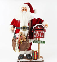 HKM-678163 Fabric Santa Claus Decorative Figure - 50cm Height, Plastic and Fabric Home Decoration