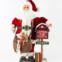 HKM-678163 Fabric Santa Claus Decorative Figure - 50cm Height, Plastic and Fabric Home Decoration