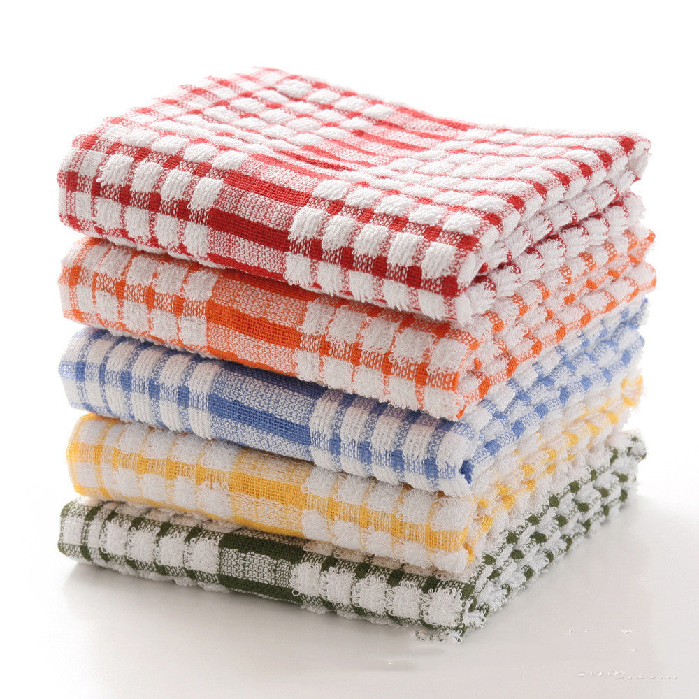 HKM-678291 Cotton Plaid Kitchen Dish Towel - Various Patterns and Sizes in Pink, Blue, Green, Orange, Red