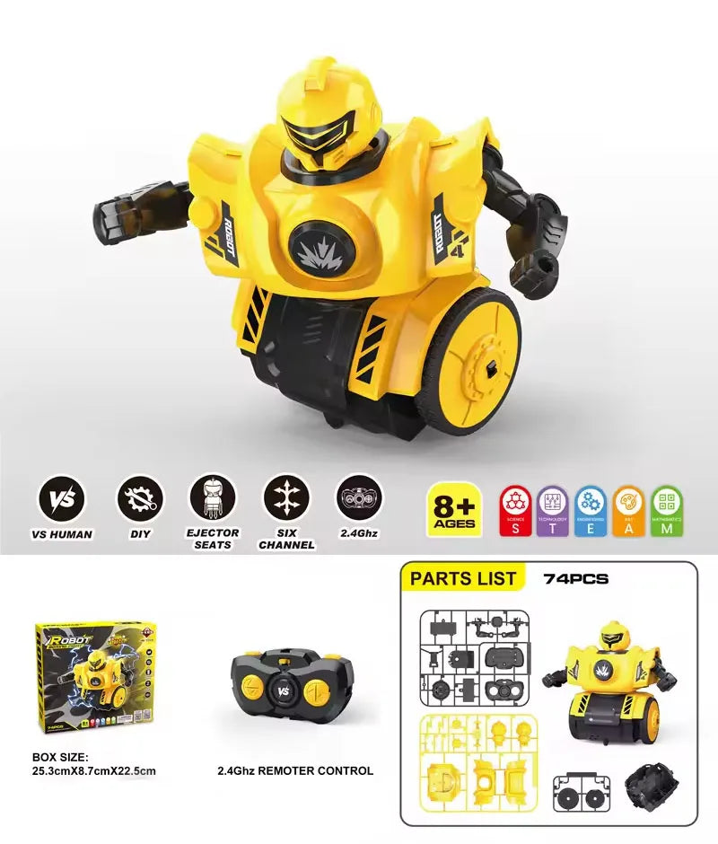 HKM-678291 Remote Control DIY Assembly Combat Robot with Sound - Interactive Dual Player Educational Toy Set