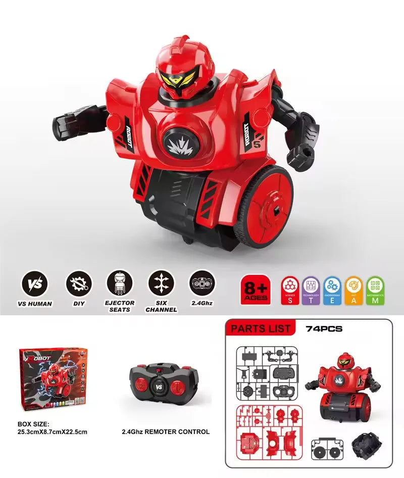 HKM-678291 Remote Control DIY Assembly Combat Robot with Sound - Interactive Dual Player Educational Toy Set