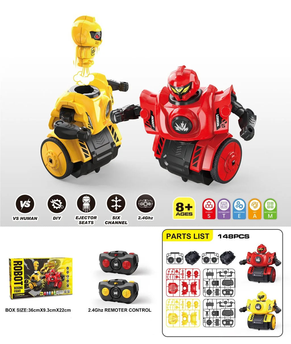 HKM-678291 Remote Control DIY Assembly Combat Robot with Sound - Interactive Dual Player Educational Toy Set