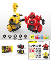 HKM-678291 Remote Control DIY Assembly Combat Robot with Sound - Interactive Dual Player Educational Toy Set