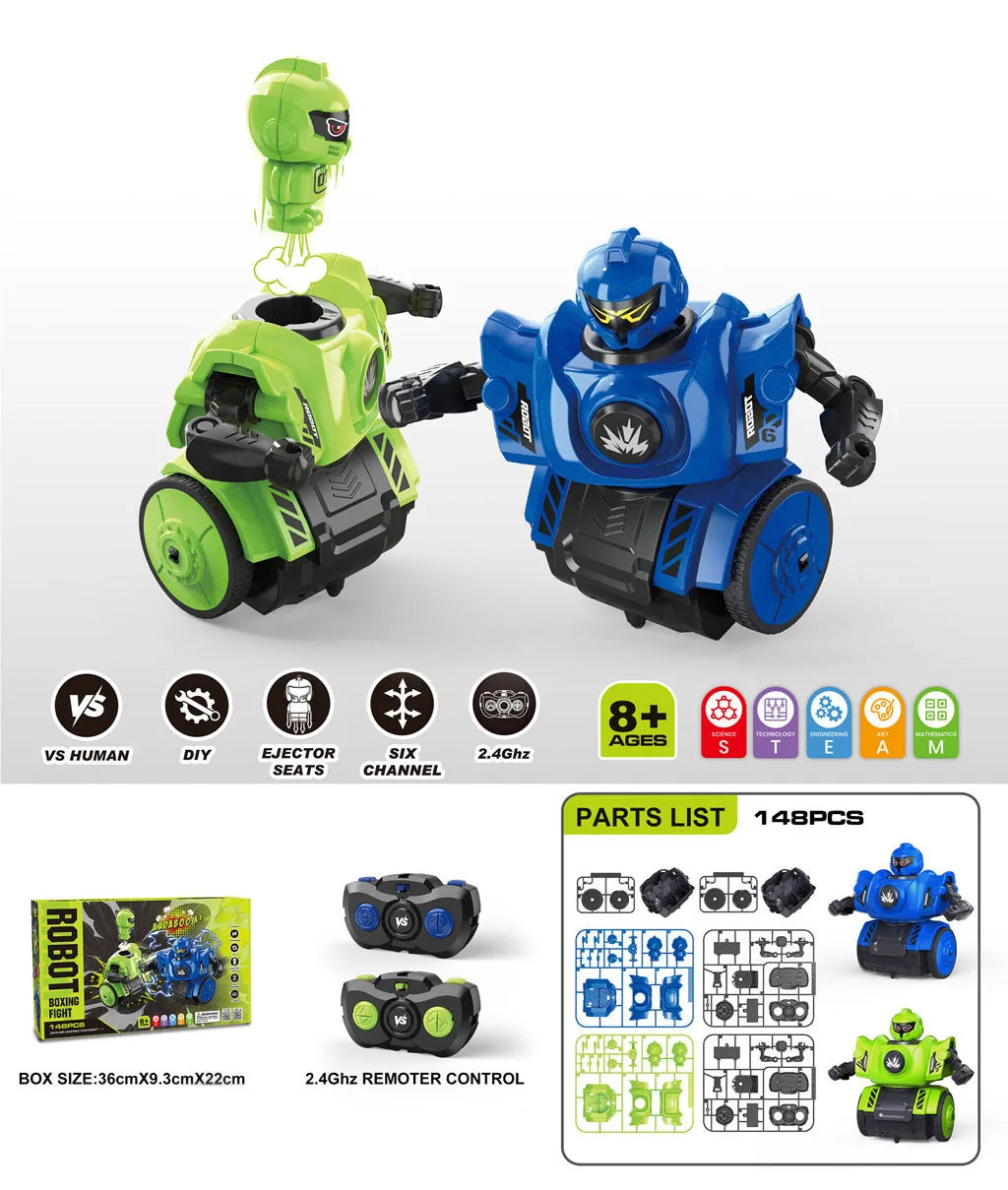 HKM-678291 Remote Control DIY Assembly Combat Robot with Sound - Interactive Dual Player Educational Toy Set