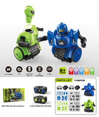 HKM-678291 Remote Control DIY Assembly Combat Robot with Sound - Interactive Dual Player Educational Toy Set