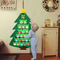 HKM-678483 Festive Felt Christmas Tree Calendar for Seasonal Decorations