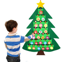 HKM-678483 Festive Felt Christmas Tree Calendar for Seasonal Decorations