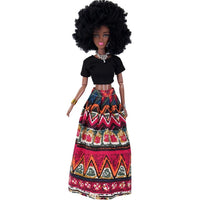HKM-678547 Elegant Black Fashion Doll with Afro Hair - Educational Toy for All Ages