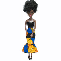 HKM-678547 Elegant Black Fashion Doll with Afro Hair - Educational Toy for All Ages