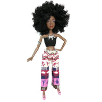 HKM-678547 Elegant Black Fashion Doll with Afro Hair - Educational Toy for All Ages