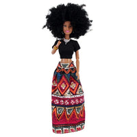 HKM-678547 Elegant Black Fashion Doll with Afro Hair - Educational Toy for All Ages