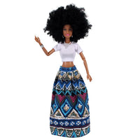 HKM-678547 Elegant Black Fashion Doll with Afro Hair - Educational Toy for All Ages