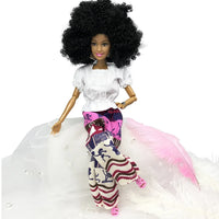 HKM-678547 Elegant Black Fashion Doll with Afro Hair - Educational Toy for All Ages