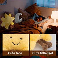 HKM-678547 Sunshine and Moon Plush Toy Set - Soft Stuffed Animal Pillows for Kids, Perfect Birthday Gift, Warm and Cozy Hugging Companions