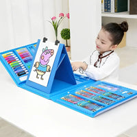 HKM-678675 208-Piece Kids Drawing Art Set with Wooden Drawing Board for Ages 2-7