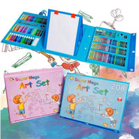 HKM-678675 208-Piece Kids Drawing Art Set with Wooden Drawing Board for Ages 2-7