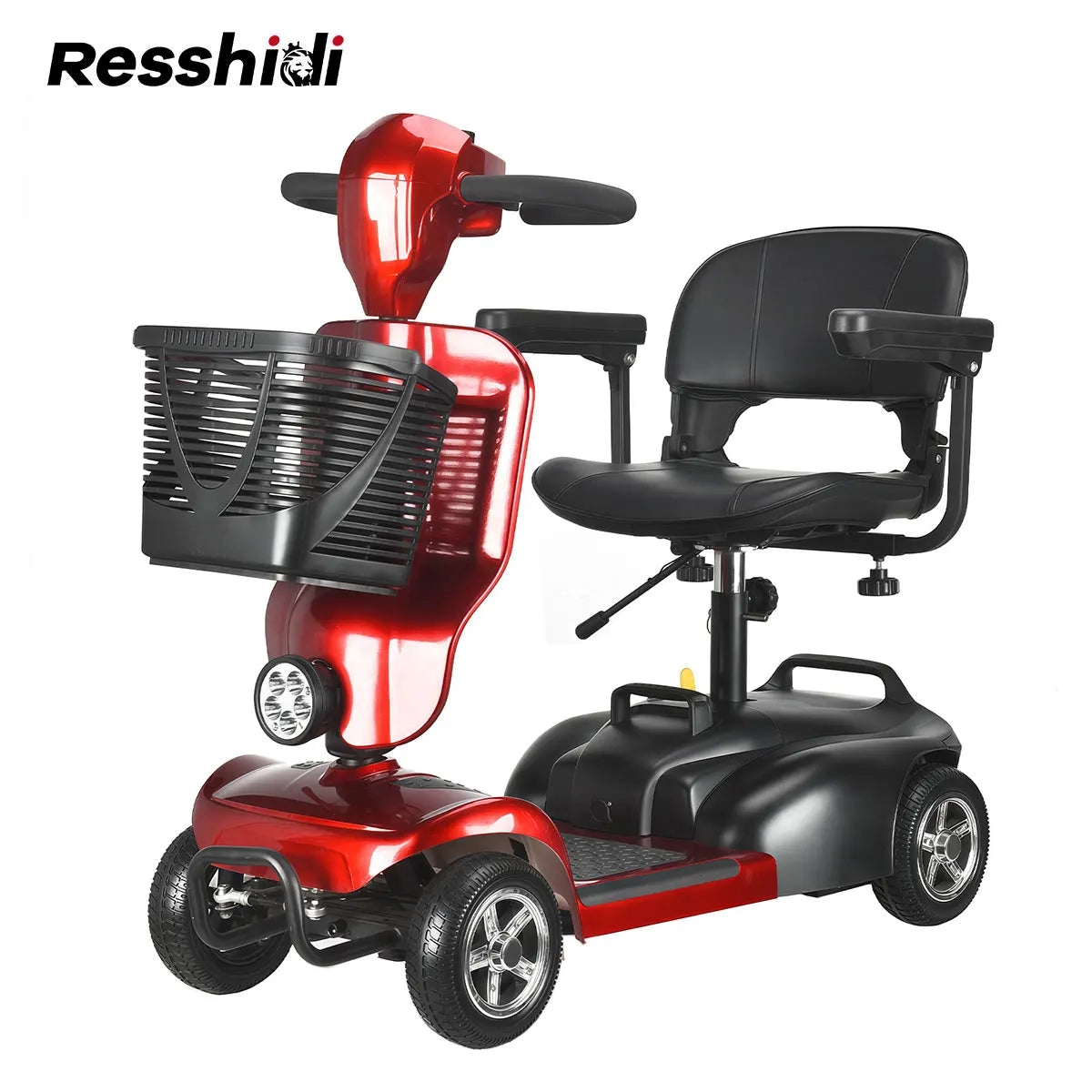 KTX-678739 Foldable 4 Wheel Electric Mobility Scooter, 120 Kg Capacity, 15km Range, Electronic Brake, Removable Battery