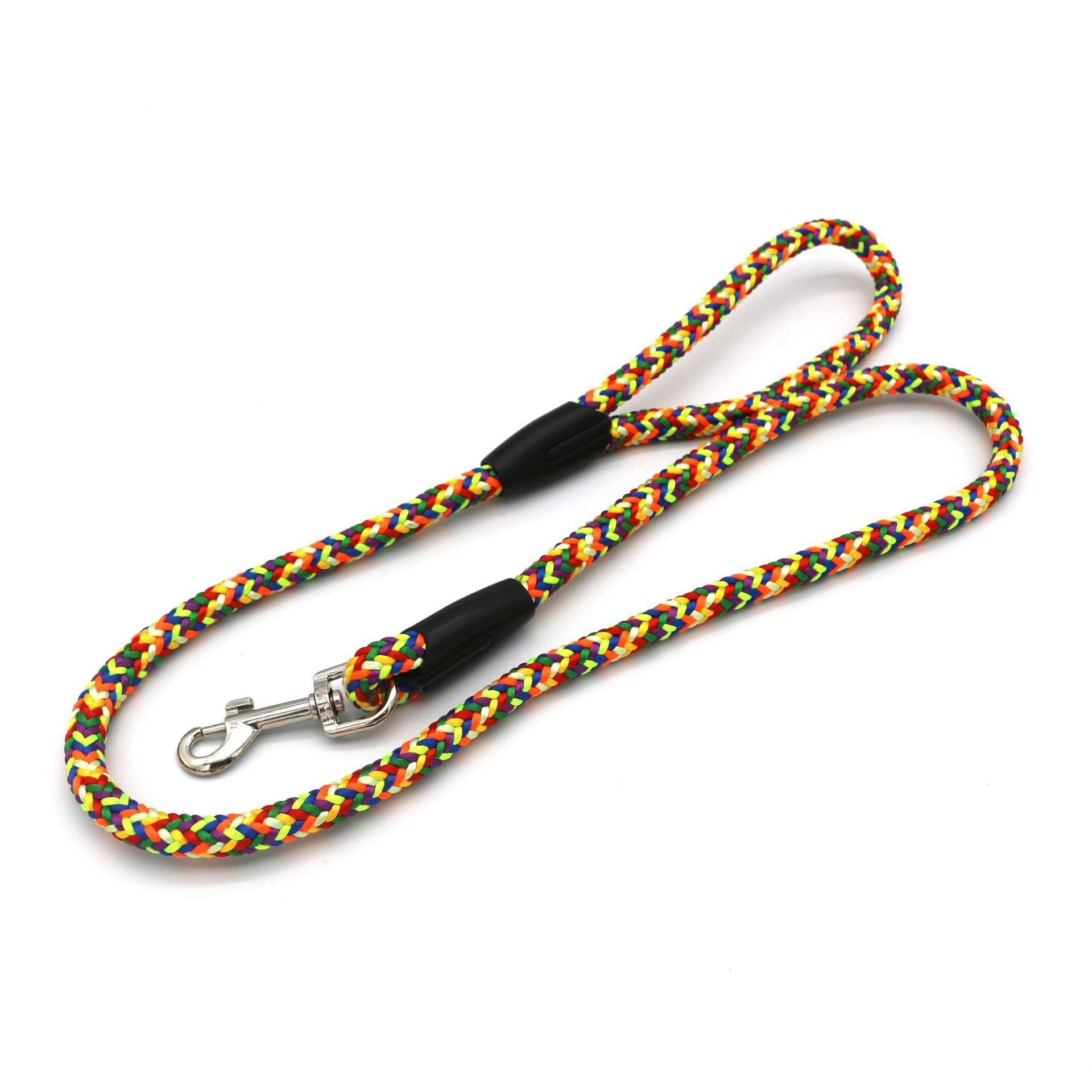 HKM-678867 Colorful Braided Dog Traction Rope - 1.2m Washed Velvet Leash