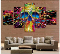 HKM-678867 Modern Black Rectangular HD Canvas Wall Art - Set of 5, Framed Decorative Prints
