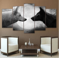 HKM-678867 Modern Black Rectangular HD Canvas Wall Art - Set of 5, Framed Decorative Prints