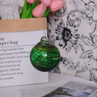 HKM-678995 Hand-blown Transparent Glass Ball Christmas Ornaments - Set of 6 or 12, 6cm Diameter