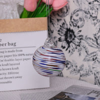 HKM-678995 Hand-blown Transparent Glass Ball Christmas Ornaments - Set of 6 or 12, 6cm Diameter
