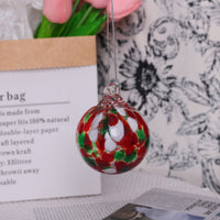 HKM-678995 Hand-blown Transparent Glass Ball Christmas Ornaments - Set of 6 or 12, 6cm Diameter