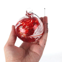 HKM-678995 Hand-blown Transparent Glass Ball Christmas Ornaments - Set of 6 or 12, 6cm Diameter