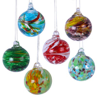 HKM-678995 Hand-blown Transparent Glass Ball Christmas Ornaments - Set of 6 or 12, 6cm Diameter