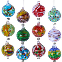 HKM-678995 Hand-blown Transparent Glass Ball Christmas Ornaments - Set of 6 or 12, 6cm Diameter