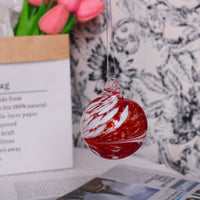HKM-678995 Hand-blown Transparent Glass Ball Christmas Ornaments - Set of 6 or 12, 6cm Diameter