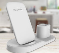 HKM-679059 Vertical Wireless Charger with Type-C Interface for Earphones, Smartwatch, and Mobile Phone - Model OJD-45