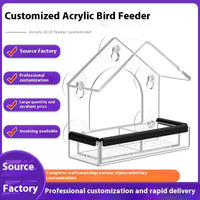 HKM-679123 Transparent Acrylic Bird Cage Hummingbird Feeder for Wall-Mounting