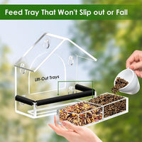 HKM-679123 Transparent Acrylic Bird Cage Hummingbird Feeder for Wall-Mounting