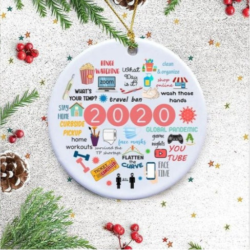 HKM-679315 Ceramic and Plexiglass Christmas Tree Pendant Accessory Set with Gift Box
